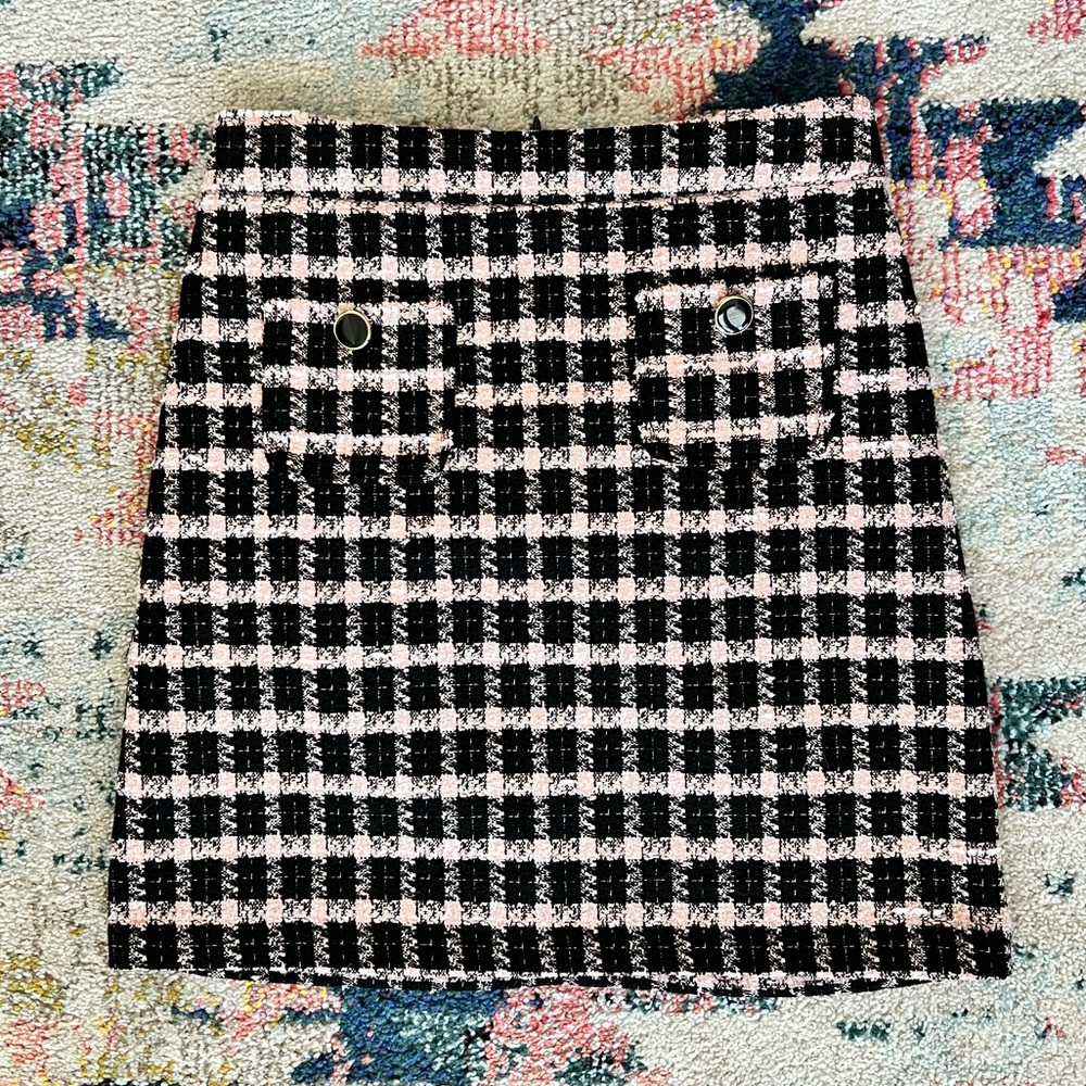 Plaid tweed skirt
